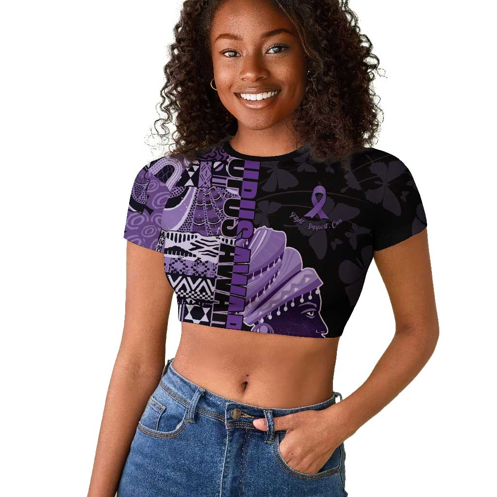 Personalized African Lady Lupus Awareness Raglan Cropped T shirt Fight Support Cure