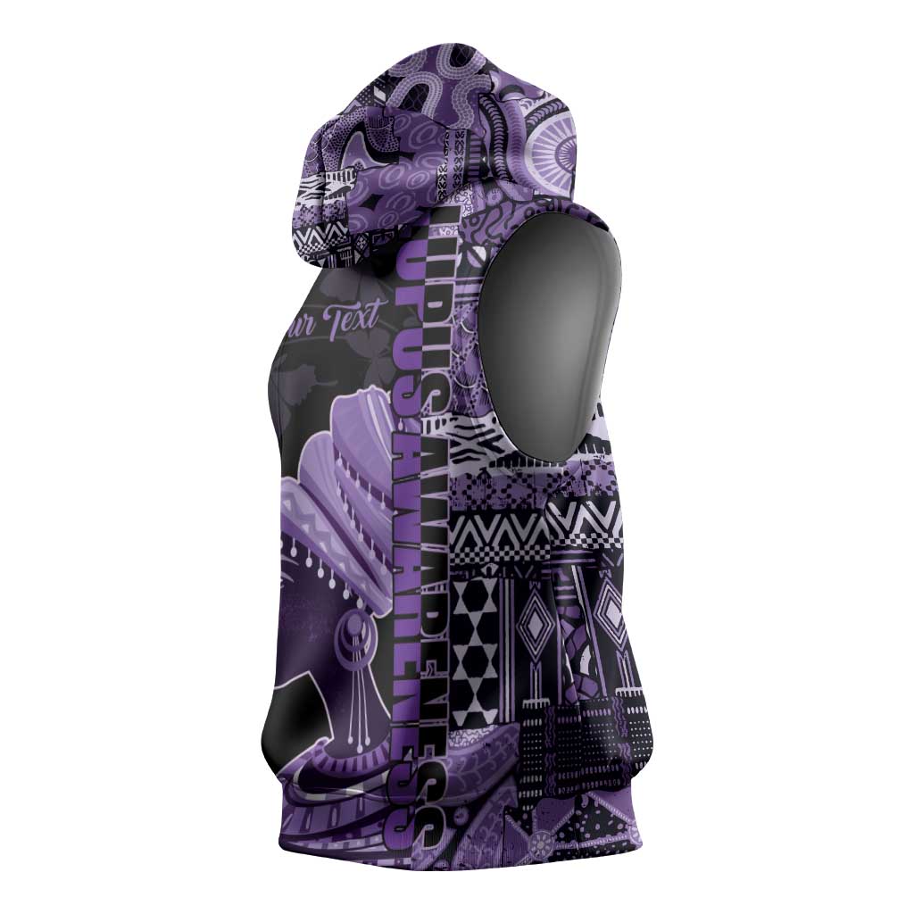 Personalized African Lady Lupus Awareness Sleeveless Hoodie Fight Support Cure