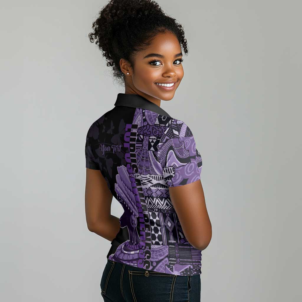 Personalized African Lady Lupus Awareness Women Polo Shirt Fight Support Cure