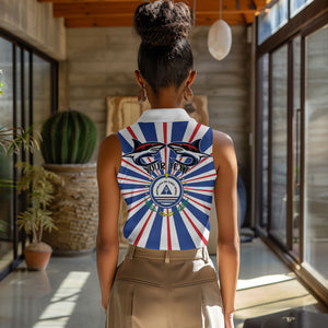 Personalized Cape Verde 1975 Women Sleeveless Polo Shirt Happy Independence Day