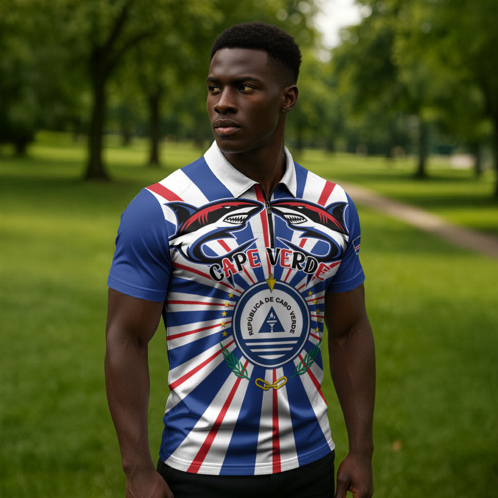 Personalized Cape Verde 1975 Zipper Polo Shirt Happy Independence Day