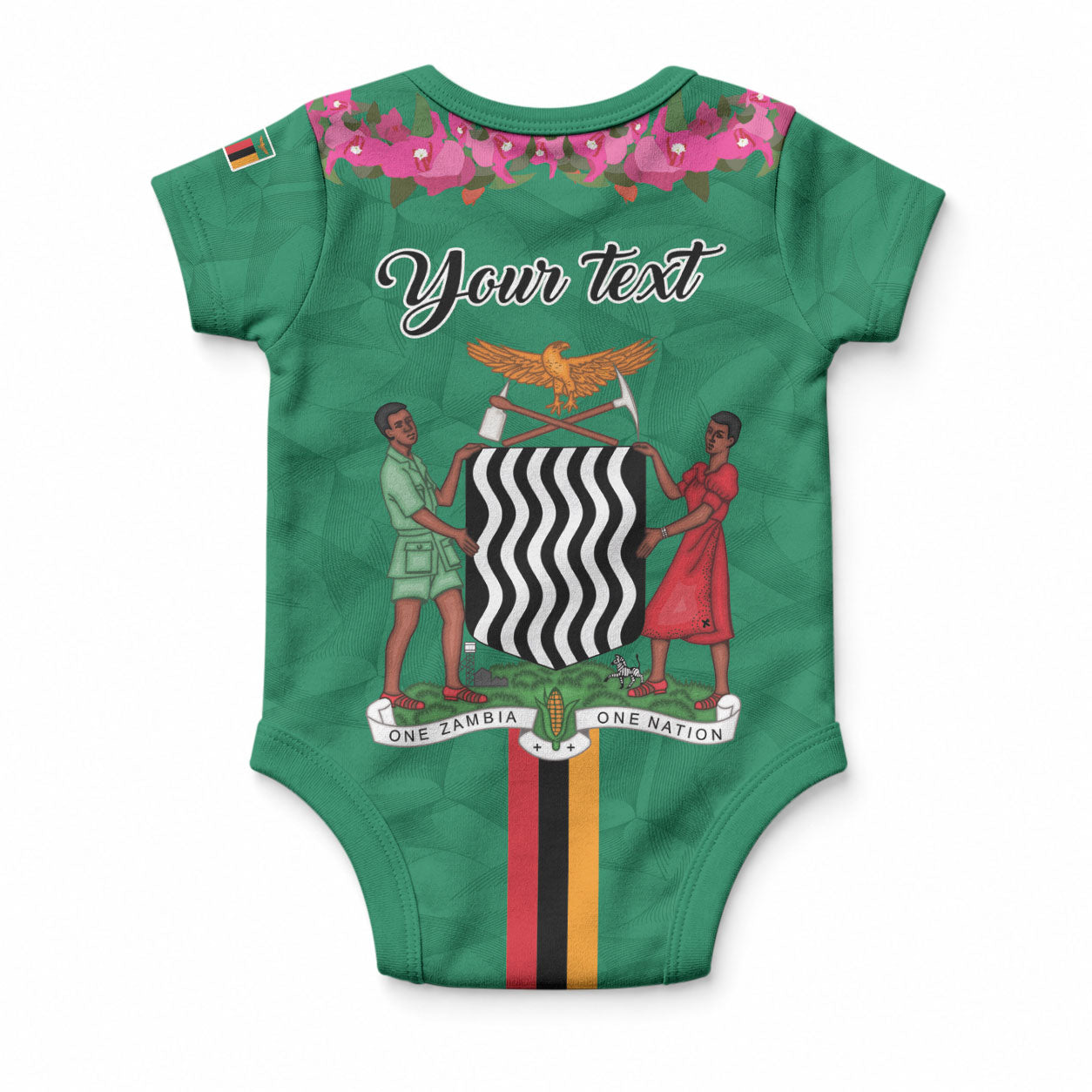 Personalized One Zambia One Nation Baby Onesie Happy Independence Day