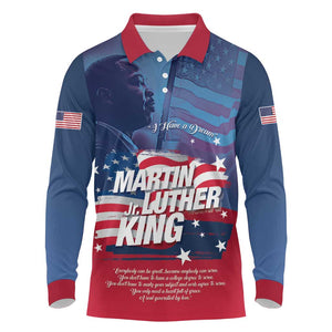 Martin Luther King MLK Long Sleeve Polo Shirt I Have A Dream - African Pride