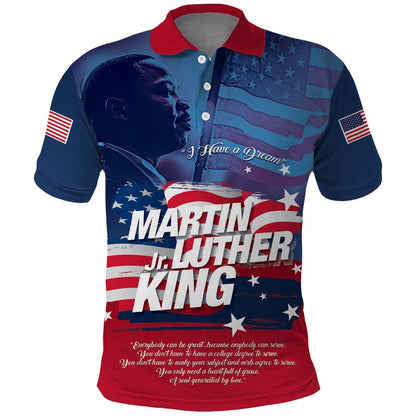Martin Luther King MLK Polo Shirt I Have A Dream - African Pride