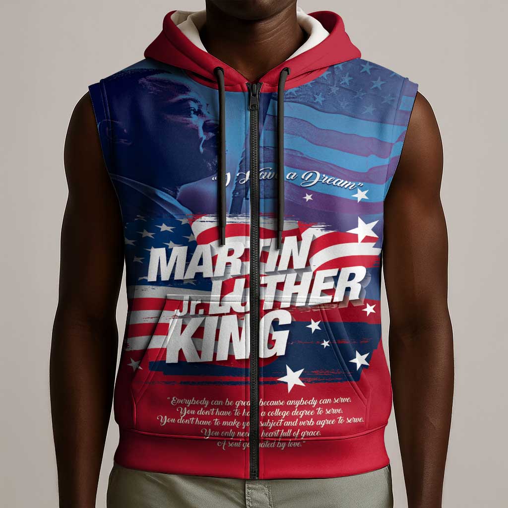Martin Luther King MLK Sleeveless Zip Hoodie I Have A Dream - African Pride