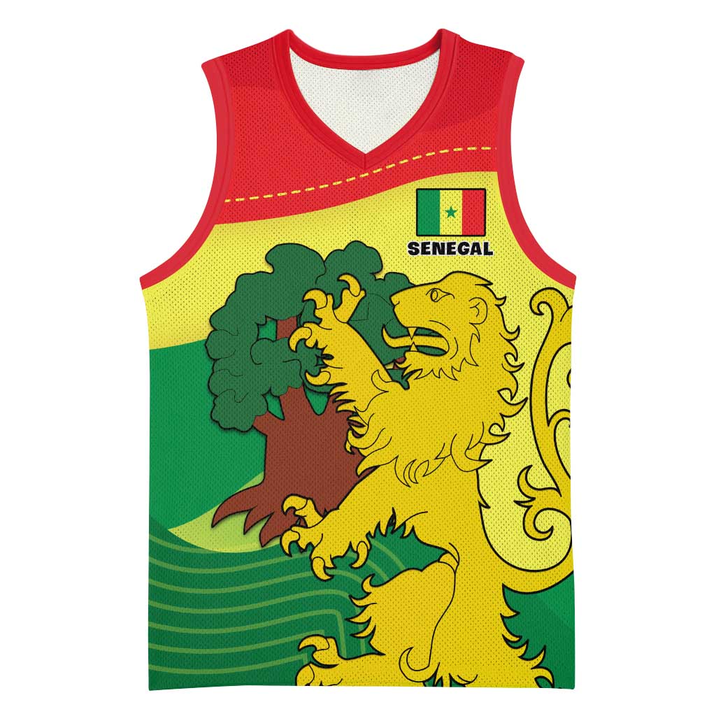 Custom Senegal Basketball Jersey with Bahamian Lion and Baobab Flag Style - African Pride