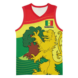Custom Senegal Basketball Jersey with Bahamian Lion and Baobab Flag Style - African Pride
