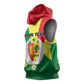Custom Senegal Sleeveless Hoodie with Bahamian Lion and Baobab Flag Style - African Pride