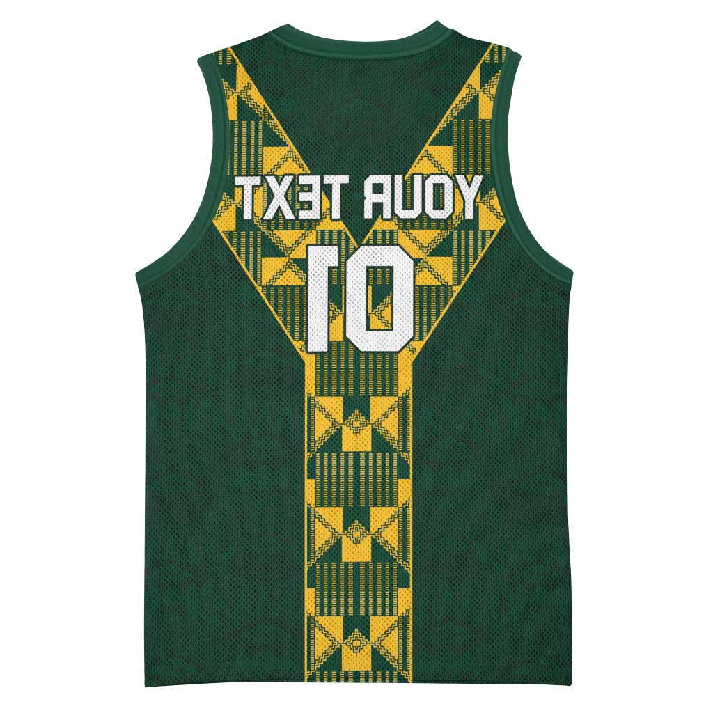 Custom South Africa 2024 Rugby Basketball Jersey Go Springboks Protea Pattern - African Pride