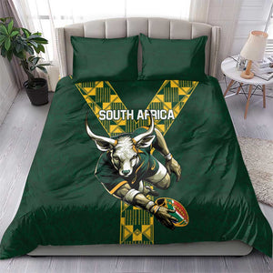 South Africa 2024 Rugby Bedding Set Go Springboks Protea Pattern