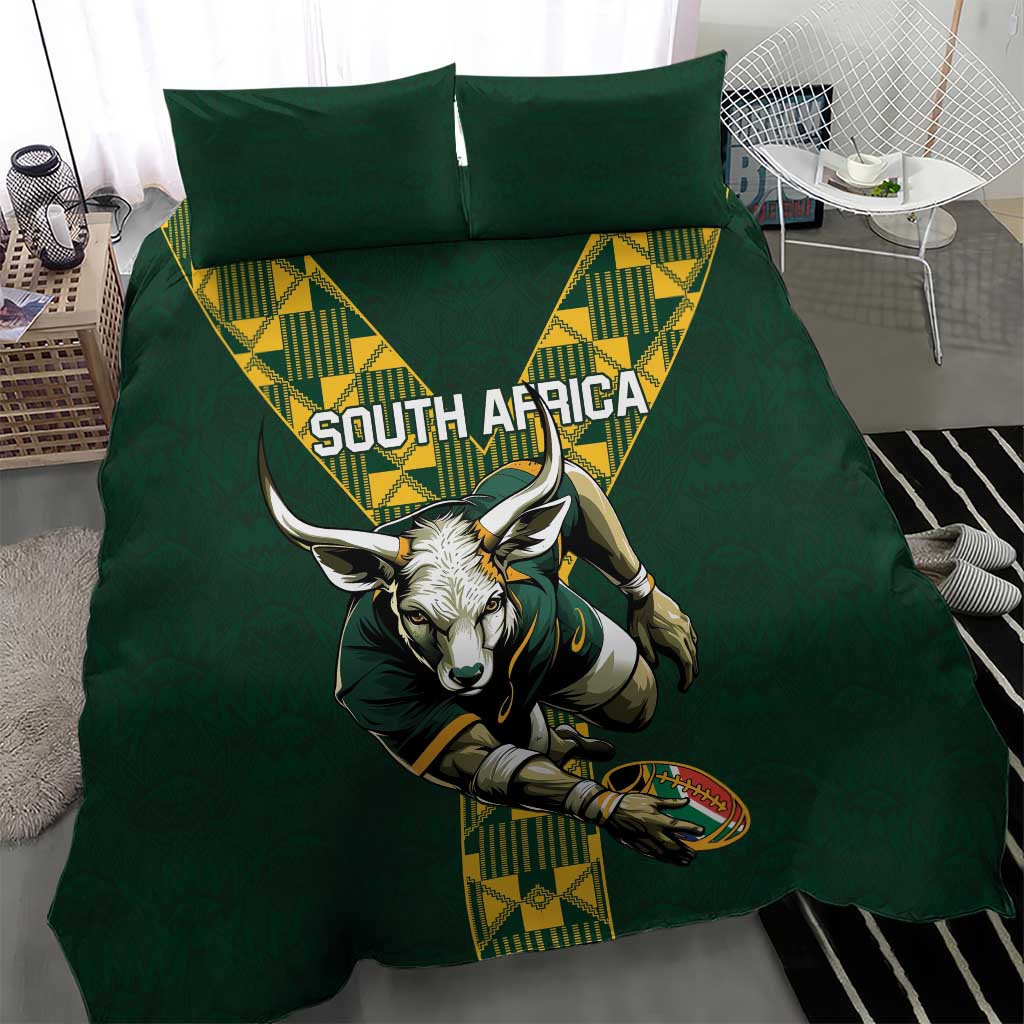 South Africa 2024 Rugby Bedding Set Go Springboks Protea Pattern
