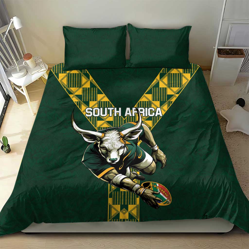 South Africa 2024 Rugby Bedding Set Go Springboks Protea Pattern