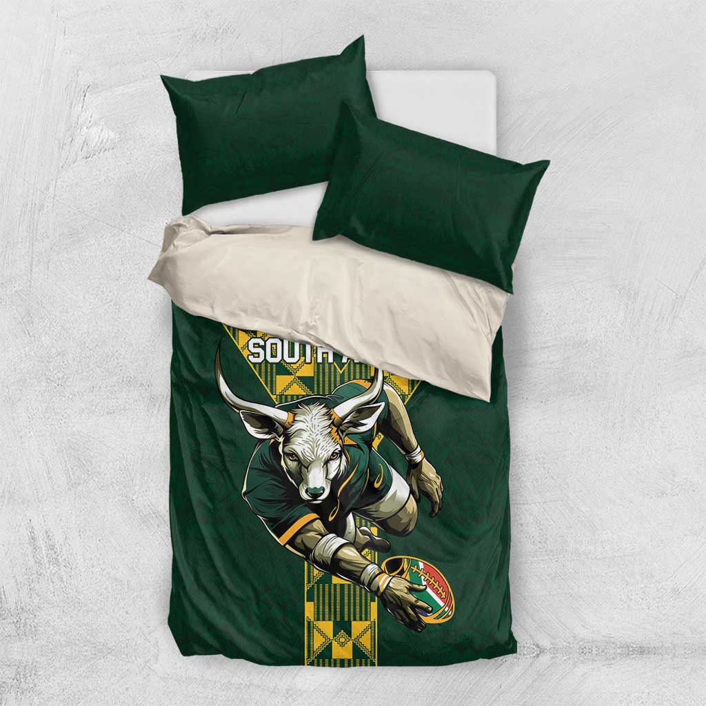 South Africa 2024 Rugby Bedding Set Go Springboks Protea Pattern