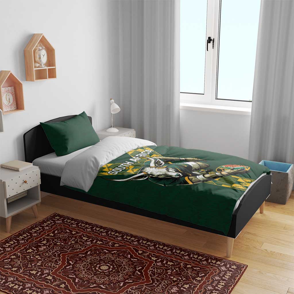 South Africa 2024 Rugby Bedding Set Go Springboks Protea Pattern
