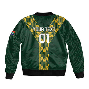 Custom South Africa 2024 Rugby Bomber Jacket Go Springboks Protea Pattern
