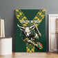 South Africa 2024 Rugby Canvas Wall Art Go Springboks Protea Pattern
