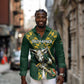 Custom South Africa 2024 Rugby Long Sleeve Button Shirt Go Springboks Protea Pattern
