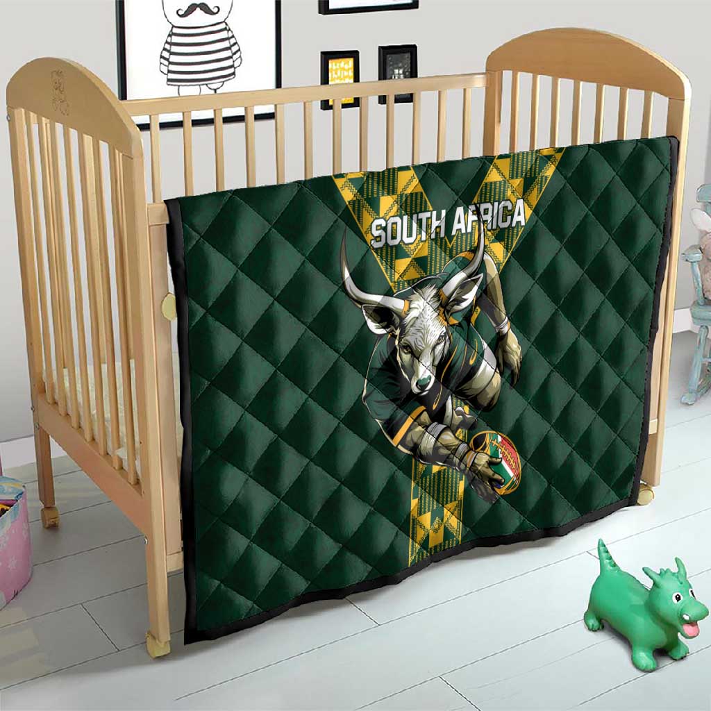 South Africa 2024 Rugby Quilt Go Springboks Protea Pattern