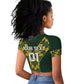 Custom South Africa 2024 Rugby Raglan Cropped T shirt Go Springboks Protea Pattern