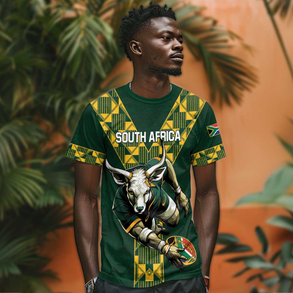 Custom South Africa 2024 Rugby T shirt Go Springboks Protea Pattern