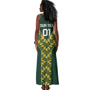 Custom South Africa 2024 Rugby Tank Maxi Dress Go Springboks Protea Pattern