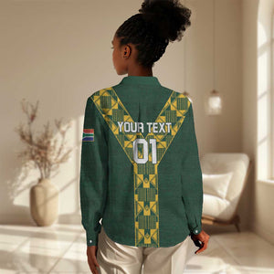 Custom South Africa 2024 Rugby Women Casual Shirt Go Springboks Protea Pattern LT01