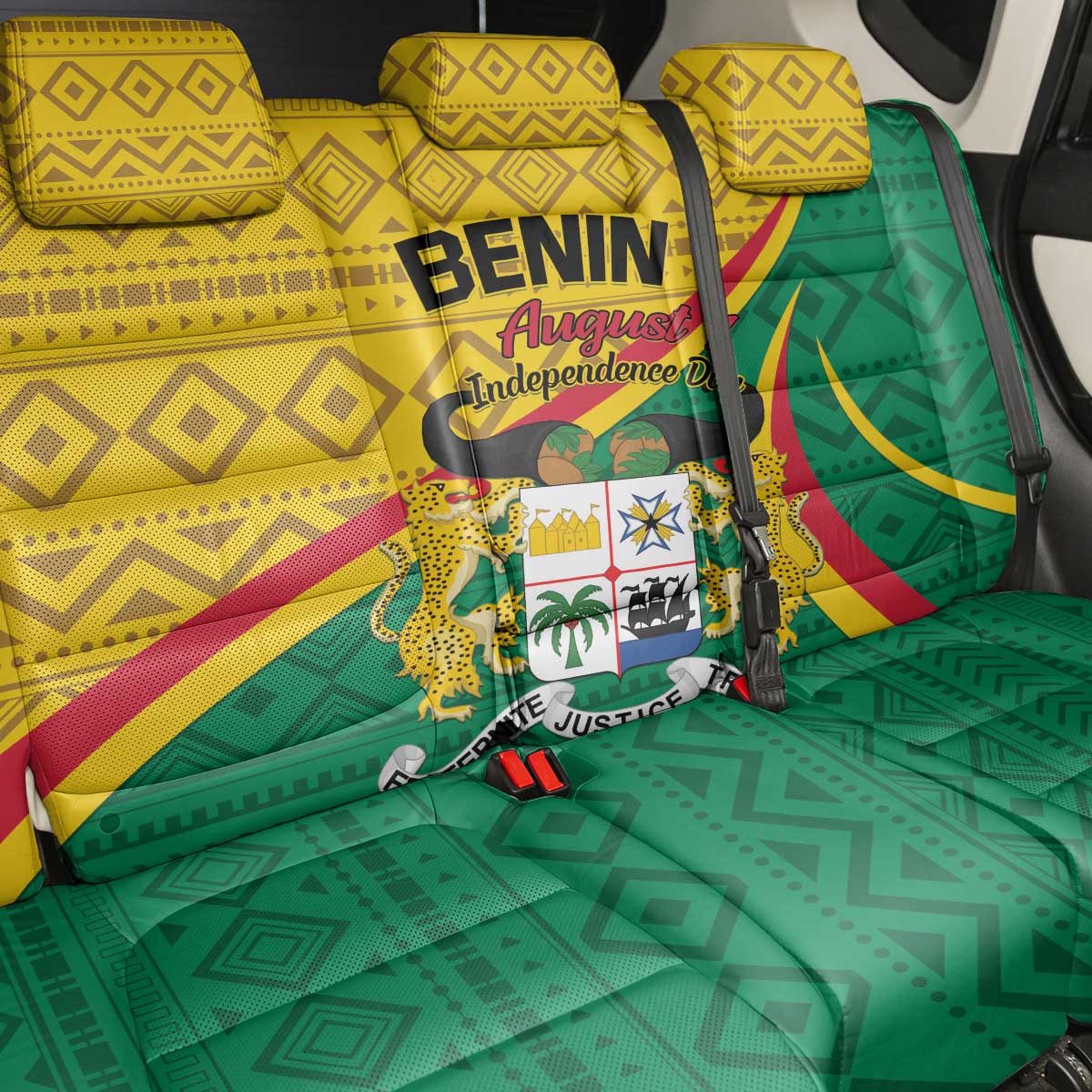Benin Independence Day 1960 Back Car Seat Cover Fraternite Justice Travail