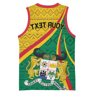 Personalized Benin Independence Day 1960 Basketball Jersey Fraternite Justice Travail - African Pride