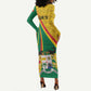 Personalized Benin Independence Day 1960 Long Sleeve Bodycon Dress Fraternite Justice Travail LT01