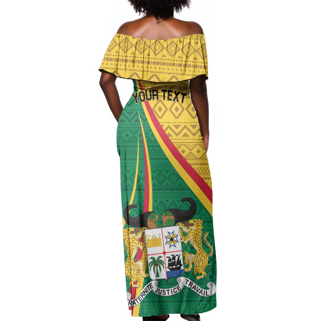 Personalized Benin Independence Day 1960 Off Shoulder Maxi Dress Fraternite Justice Travail