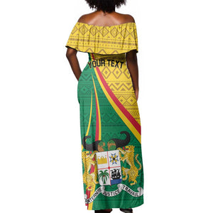 Personalized Benin Independence Day 1960 Off Shoulder Maxi Dress Fraternite Justice Travail
