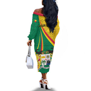 Personalized Benin Independence Day 1960 Off The Shoulder Long Sleeve Dress Fraternite Justice Travail