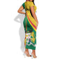 Personalized Benin Independence Day 1960 Short Sleeve Bodycon Dress Fraternite Justice Travail LT01