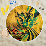 Black Jamaican Independence Day 1962 Beach Blanket Jumieka Streamertail Reggae Pattern LT01