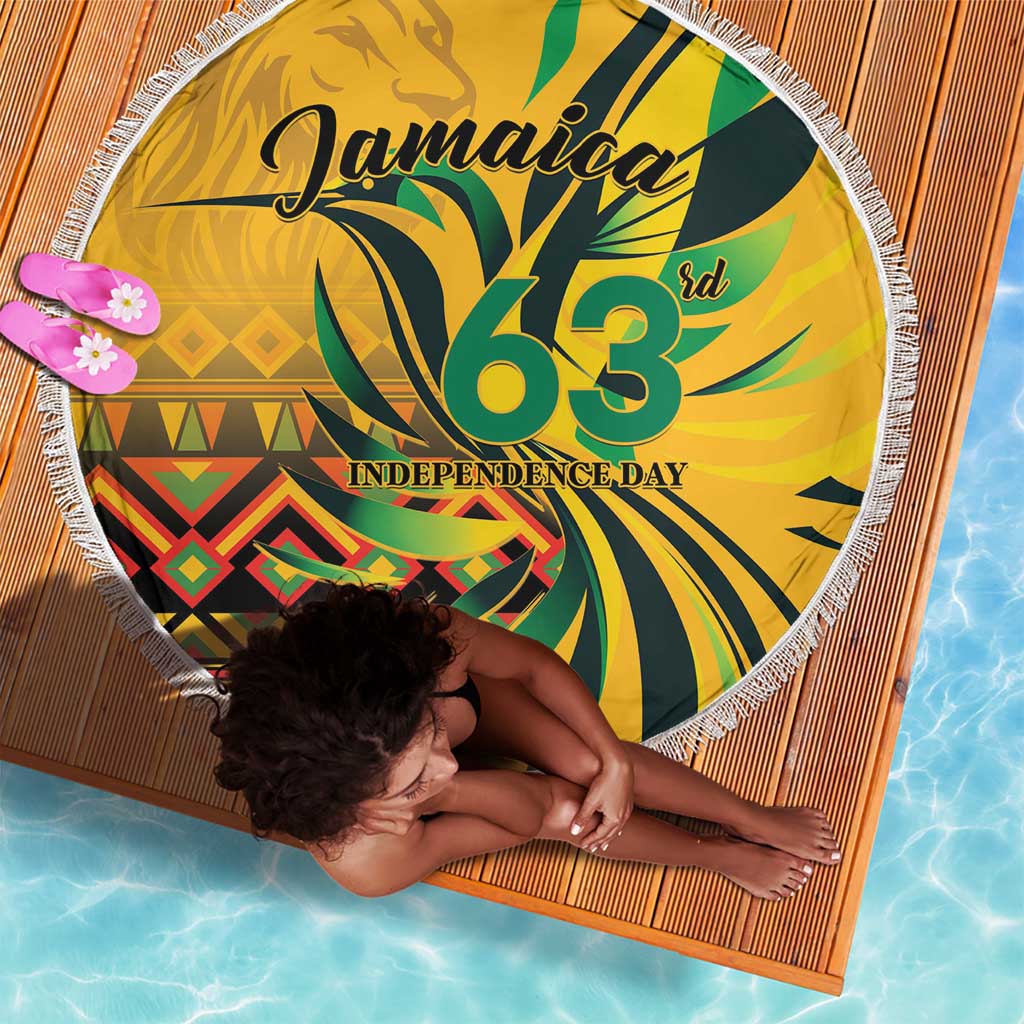 Black Jamaican Independence Day 1962 Beach Blanket Jumieka Streamertail Reggae Pattern LT01