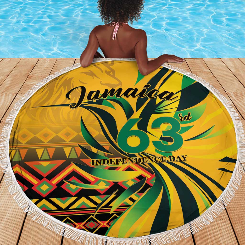 Black Jamaican Independence Day 1962 Beach Blanket Jumieka Streamertail Reggae Pattern LT01