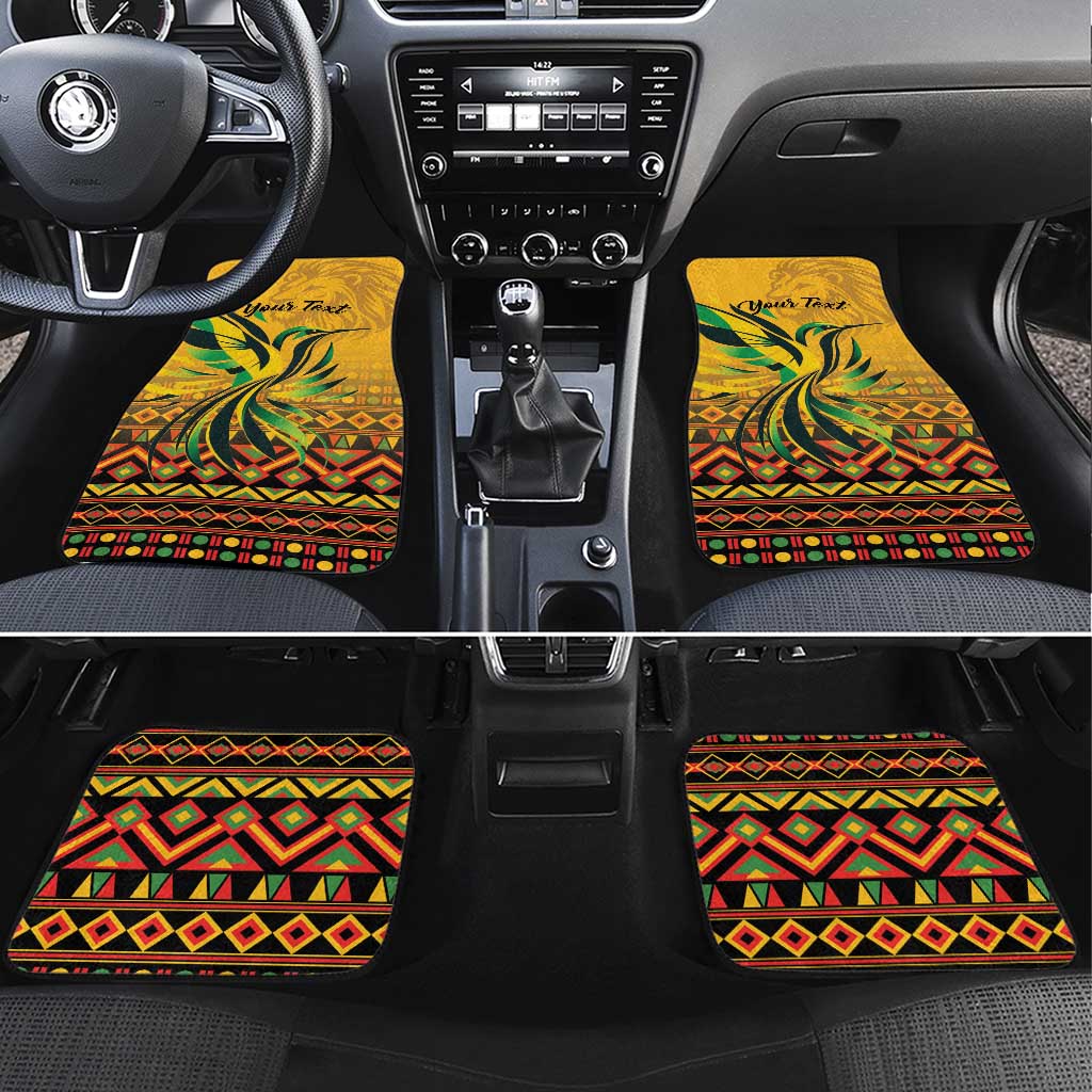 Black Jamaican Independence Day 1962 Car Mats Jumieka Streamertail Reggae Pattern LT01