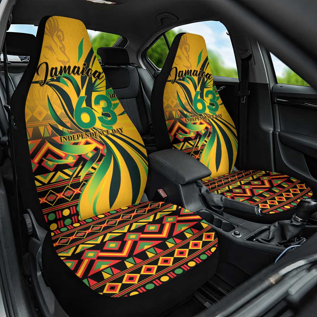 Black Jamaican Independence Day 1962 Car Seat Cover Jumieka Streamertail Reggae Pattern LT01