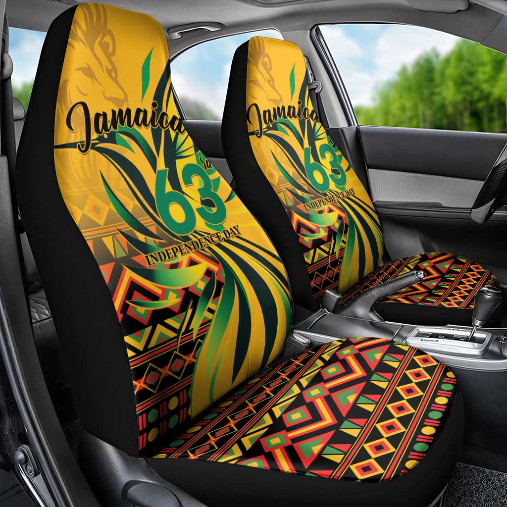 Black Jamaican Independence Day 1962 Car Seat Cover Jumieka Streamertail Reggae Pattern LT01