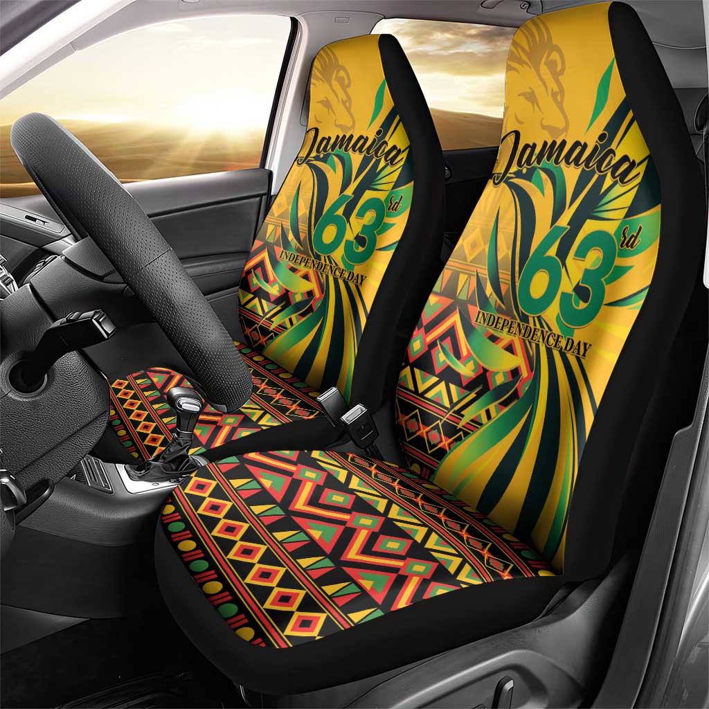 Black Jamaican Independence Day 1962 Car Seat Cover Jumieka Streamertail Reggae Pattern LT01