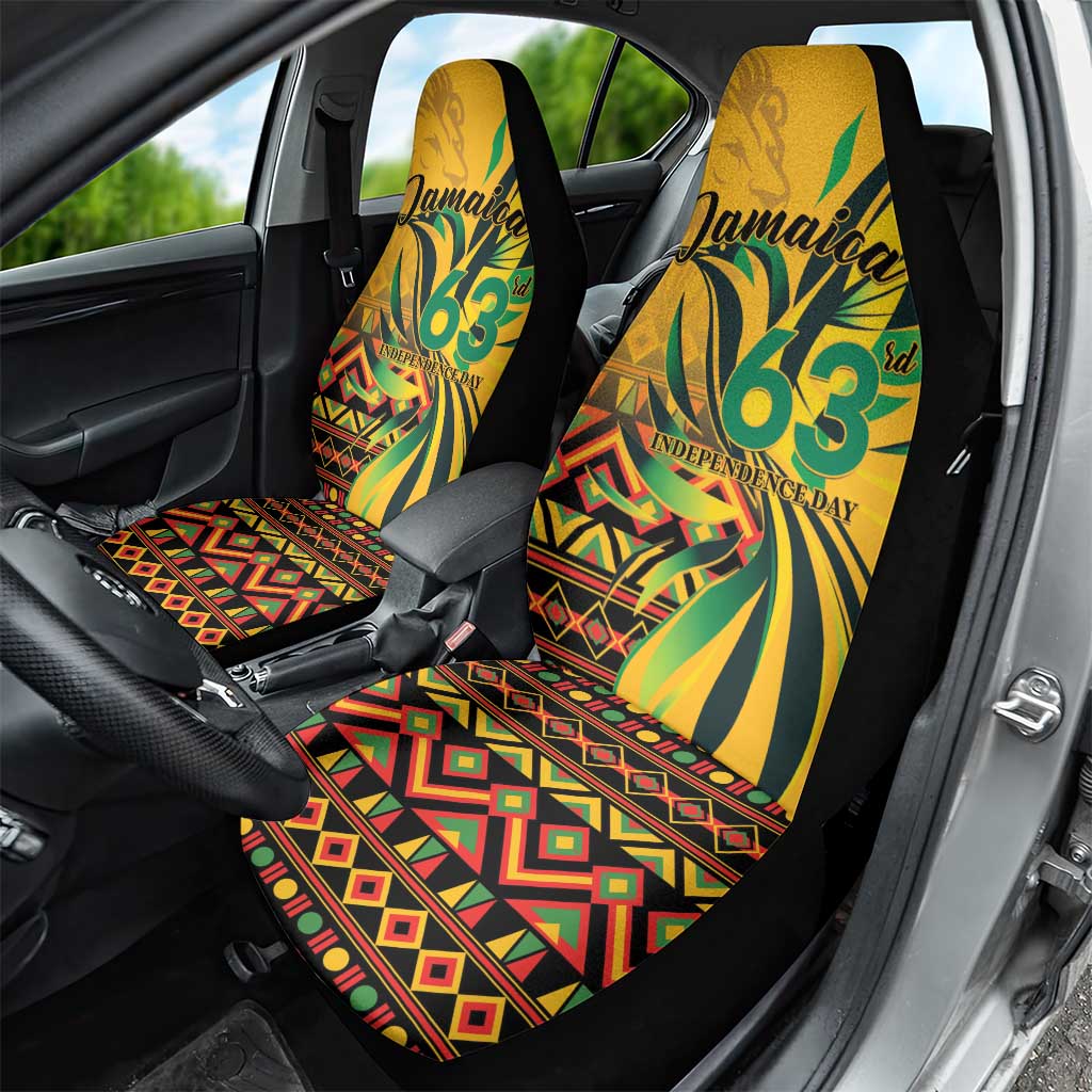 Black Jamaican Independence Day 1962 Car Seat Cover Jumieka Streamertail Reggae Pattern LT01