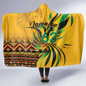 Black Jamaican Independence Day 1962 Hooded Blanket Jumieka Streamertail Reggae Pattern LT01