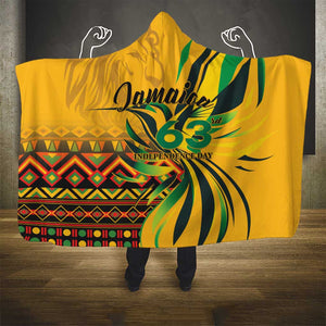 Black Jamaican Independence Day 1962 Hooded Blanket Jumieka Streamertail Reggae Pattern LT01