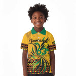 Personalized Black Jamaican Independence Day 1962 Kid Polo Shirt Jumieka Streamertail Reggae Pattern LT01