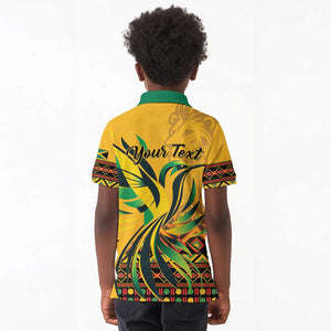Personalized Black Jamaican Independence Day 1962 Kid Polo Shirt Jumieka Streamertail Reggae Pattern LT01