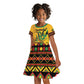 Personalized Black Jamaican Independence Day 1962 Kid Short Sleeve Dress Jumieka Streamertail Reggae Pattern LT01