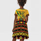 Personalized Black Jamaican Independence Day 1962 Kid Short Sleeve Dress Jumieka Streamertail Reggae Pattern LT01