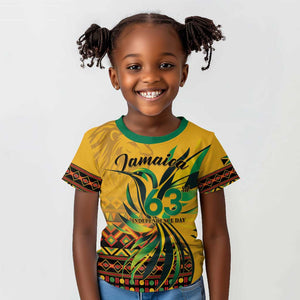 Personalized Black Jamaican Independence Day 1962 Kid T shirt Jumieka Streamertail Reggae Pattern LT01