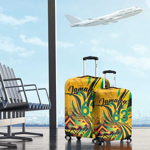 Black Jamaican Independence Day 1962 Luggage Cover Jumieka Streamertail Reggae Pattern LT01