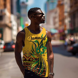 Personalized Black Jamaican Independence Day 1962 Men Tank Top Jumieka Streamertail Reggae Pattern LT01